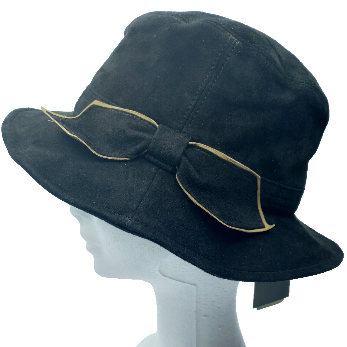 Alberta Ferretti Cappello in Pelle Scamosciata Nero Donna