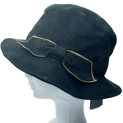 Alberta Ferretti Cappello in Pelle Scamosciata Nero Donna