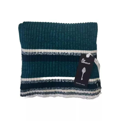 DONDUP SCIARPA MISTO LANA RIGHE VERDE UNISEX